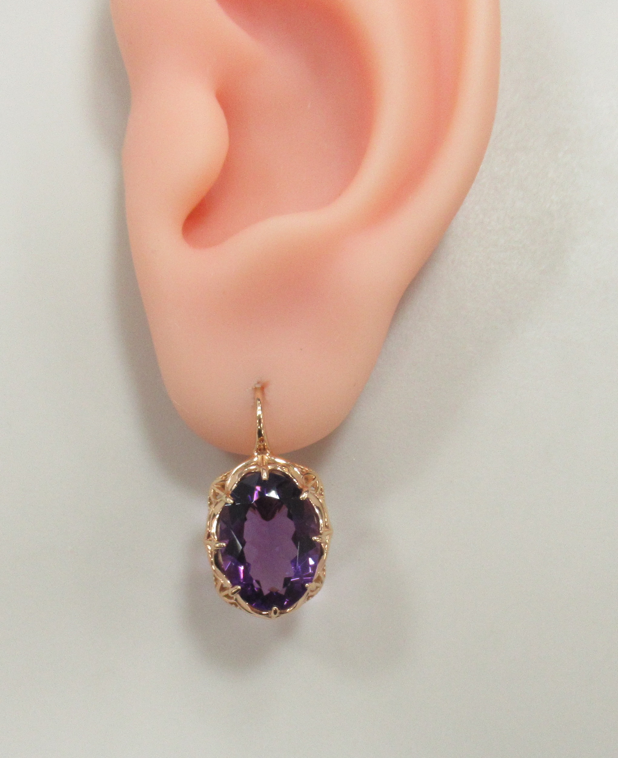 Серебряные серьги с аметистами